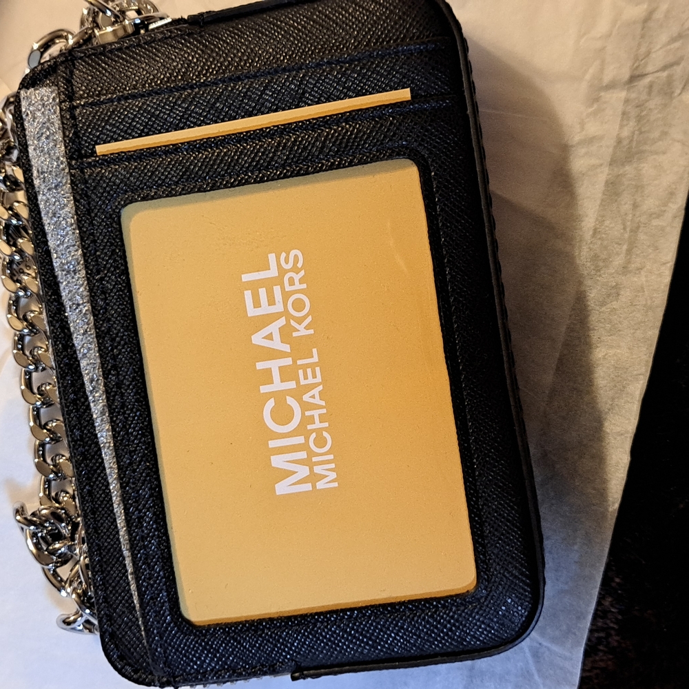 Michael Kors Medium Saffiano Leather Chain Card Case